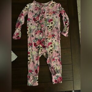 Little Bum Bums Baby Girl Pink Skeleton Pajamas 12-18M